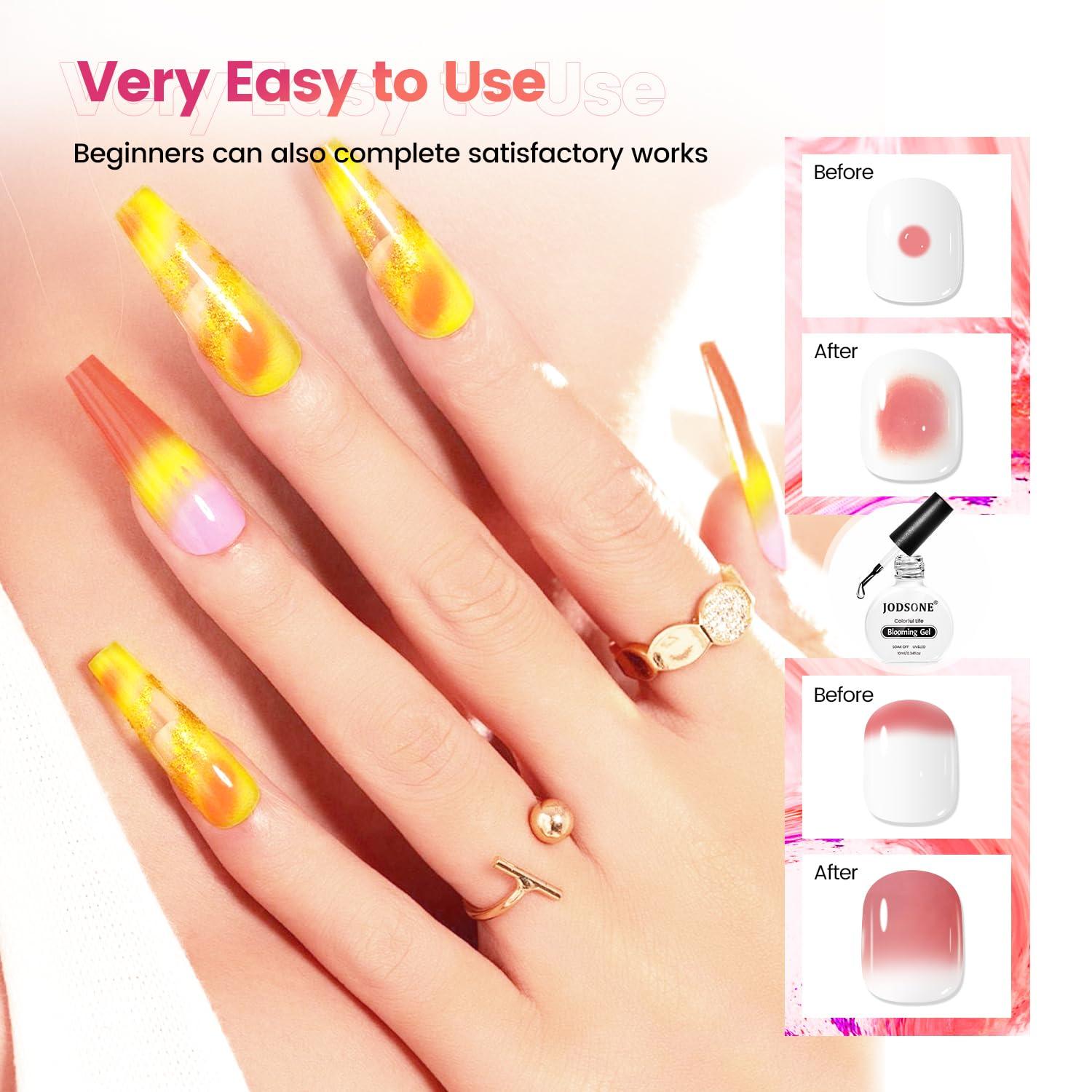 imageJODSONE 10ML Blooming Gel Nail Polish Clear Marble Nail Nail Art Accessories for Spreading Effects Floral Print Watercolor Design for Women10ml Blooming Gel Nail Polish