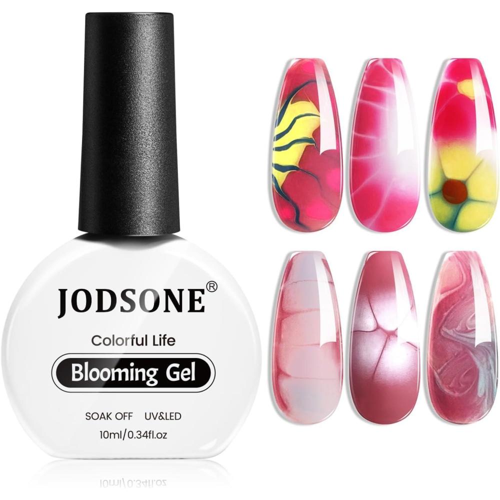 imageJODSONE 10ML Blooming Gel Nail Polish Clear Marble Nail Nail Art Accessories for Spreading Effects Floral Print Watercolor Design for Women10ml Blooming Gel Nail Polish