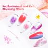 imageJODSONE 10ML Blooming Gel Nail Polish Clear Marble Nail Nail Art Accessories for Spreading Effects Floral Print Watercolor Design for Women10ml Base Top Coat Blooming Gel Set
