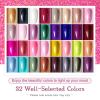 imageJODSONE 60 PCS Gel Nail Polish Kit with U V Light 55 Colors No Wipe Beautiful Colors Nail Gel Polish Base Top Coat Manicure Gifts for Salon and at Home32SET10A