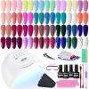 imageJODSONE Gel Nail Polish Kit with U V Light 32 Colors Gel Polish Set Soak Off Nail Kit Nail Art Salon or Home DIY Manicure Tools Gifts for Women32KIT 1G 05A