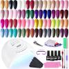 imageJODSONE Gel Nail Polish Kit with U V Light 32 Colors Gel Polish Set Soak Off Nail Kit Nail Art Salon or Home DIY Manicure Tools Gifts for Women32KIT 1G 10A