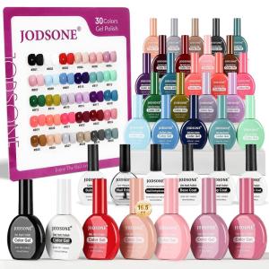 imageJODSONE 30 Colors Gel Nail Polish Set Same Color Same Bottles 6 PCS of Functional Gel Polish30ColorSameM5M1