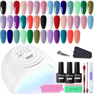 imageJODSONE Gel Nail Polish Kit with U V Light 32 Colors Gel Polish Set Soak Off Nail Kit Nail Art Salon or Home DIY Manicure Tools Gifts for Women20KITSUN1G01A