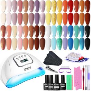 imageJODSONE Gel Nail Polish Kit with U V Light 32 Colors Gel Polish Set Soak Off Nail Kit Nail Art Salon or Home DIY Manicure Tools Gifts for Women32KITColor 8