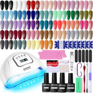 imageJODSONE Gel Nail Polish Kit with U V Light 32 Colors Gel Polish Set Soak Off Nail Kit Nail Art Salon or Home DIY Manicure Tools Gifts for Womenclassic series