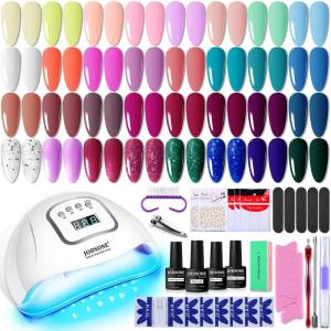 imageJODSONE Gel Nail Polish Kit with U V Light 32 Colors Gel Polish Set Soak Off Nail Kit Nail Art Salon or Home DIY Manicure Tools Gifts for Womengel color 05