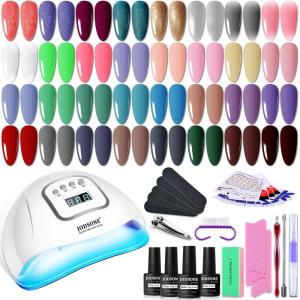 imageJODSONE Gel Nail Polish Kit with U V Light 32 Colors Gel Polish Set Soak Off Nail Kit Nail Art Salon or Home DIY Manicure Tools Gifts for Womenwith glitter color series