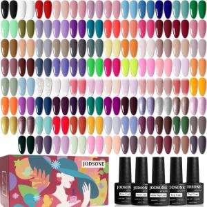imageJODSONE Gel Nail Polish Starter Set 100 Pieces Multicolor Gel Nail Polish Nail Salon Home Use In Shine100SET 01