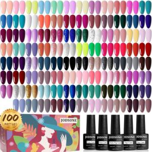 imageJODSONE Gel Nail Polish Starter Set 100 Pieces Multicolor Gel Nail Polish Nail Salon Home Use In Shine100SET 05