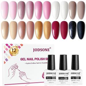 imageJODSONE Gel Nail Polish Starter Set 100 Pieces Multicolor Gel Nail Polish Nail Salon Home Use In Shine10Color10