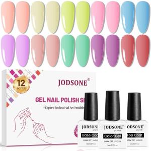 imageJODSONE Gel Nail Polish Starter Set 100 Pieces Multicolor Gel Nail Polish Nail Salon Home Use In Shine10Color501