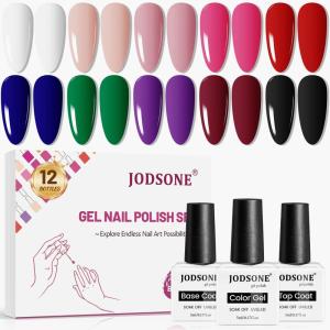 imageJODSONE Gel Nail Polish Starter Set 100 Pieces Multicolor Gel Nail Polish Nail Salon Home Use In Shine10ColorA