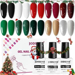 imageJODSONE Gel Nail Polish Starter Set 100 Pieces Multicolor Gel Nail Polish Nail Salon Home Use In Shine10ColorCD