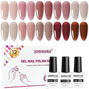 imageJODSONE Gel Nail Polish Starter Set 100 Pieces Multicolor Gel Nail Polish Nail Salon Home Use In Shine10ColorJelly
