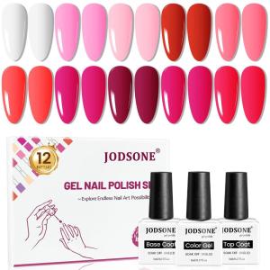 imageJODSONE Gel Nail Polish Starter Set 100 Pieces Multicolor Gel Nail Polish Nail Salon Home Use In Shine10Colorpink