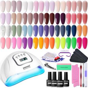 imageJODSONE Gel Nail Polish Starter Set 100 Pieces Multicolor Gel Nail Polish Nail Salon Home Use In Shine32KITColor B33B64