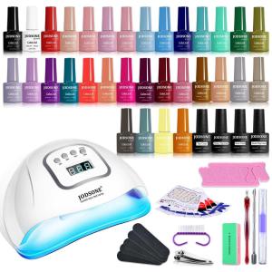 imageJODSONE Same Color Same Bottle 32 Colors Gel Nail Polish with U V Light Soak Off Glitter Base Top Matte Coat Manicure Salon Home DIY32KITSame Color1