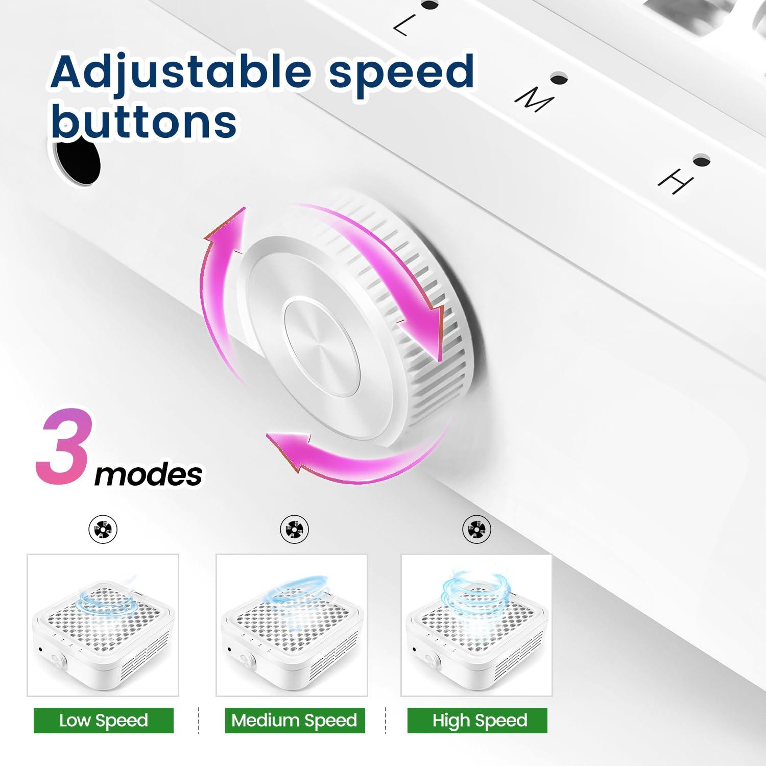 imageJODSONE 120W Nail Dust Collector Powerful Vacuum Fan Dust Collector Nail with Reusable Filter Manicure Pedicure Tool for Acrylic Nail Polishing Salon and Home UseLight White