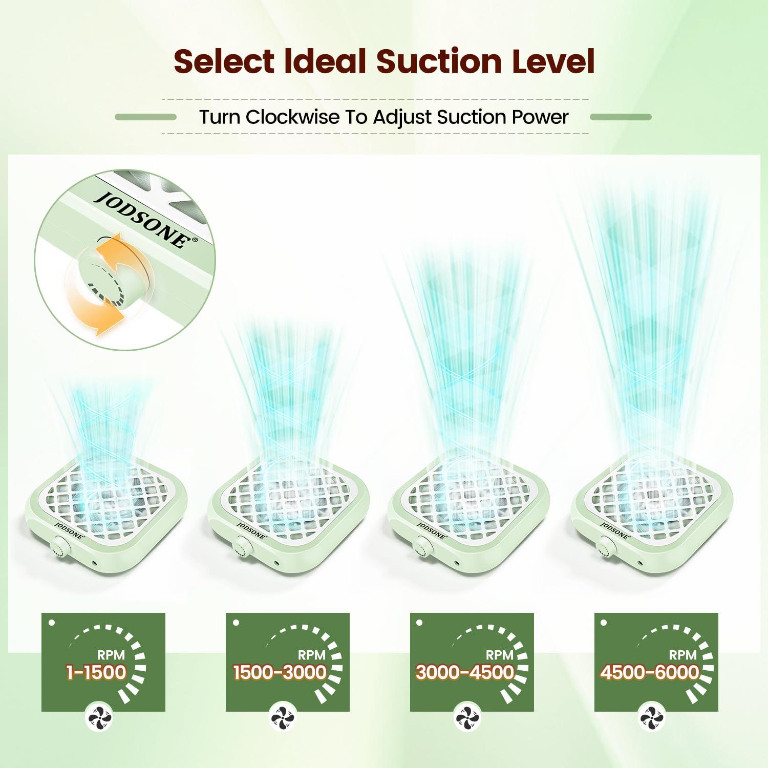 imageJODSONE 120W Nail Dust Collector Powerful Vacuum Fan Dust Collector Nail with Reusable Filter Manicure Pedicure Tool for Acrylic Nail Polishing Salon and Home UseLight Green