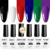 imageJODSONE 10ml 6 Colors Jelly Gel Nail Polish Set Ocean Blue Turquoise Gel Polish with Crystal Long Lasting All Seasons Need U V Lamp6color01
