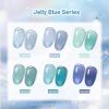 imageJODSONE 10ml 6 Colors Jelly Gel Nail Polish Set Ocean Blue Turquoise Gel Polish with Crystal Long Lasting All Seasons Need U V Lamp6colors11