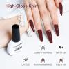 imageJODSONE 10ml Brown Gel Nail Polish Chocolate Brown Gel Polish Color Manicure Salon DIY at Home High Gloss Soak Off U V