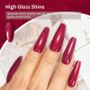 imageJODSONE 10ml Glitter Gel Nail Polish Glitter Red Gel Polish Deep Red All Seasons Neutral Soak Off U V Lamp Nail Art Design Manicure Salon DIY Home