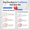 imageJODSONE 15ml Nail Glue Gel 5 in 1 for Nail Tips Long Lasting Extension Glue for Clear Nail Tips and Clear Press on Nails Nail Repair Treatment Salon Art DIY at Home Need U V Light Cured165ml nail glue