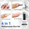 imageJODSONE 15ml Nail Glue Gel 5 in 1 for Nail Tips Long Lasting Extension Glue for Clear Nail Tips and Clear Press on Nails Nail Repair Treatment Salon Art DIY at Home Need U V Light Cured165ml nail glue