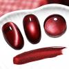 imageJODSONE 165ml Red Cat Eye Gel Nail PolishGlitter Burgundy Red Cat Eye Magnetic Reflective Translucent Need U V Curing at Home Salon Design