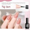 imageJODSONE 2 Bottles of Top Coat Base Coat Set No Wipe Foundation Combination Bright Surface At Home DIY Nail Salon Girl Gift2 Pcs 15mlBT