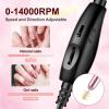 imageJODSONE 20000 RPM Portable Nail Drill Multifunctional Low Noise with LED Display Rechargeable Professional Nail Drill for Home Nail Salon PinkRose Gold