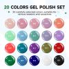 imageJODSONE 23PCS Gel Nail Polish Set 20 translucent Jelly Color Natural and Elegant Long Lasting Suitable for Home and Salon20 Color 10ml1