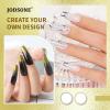 imageJODSONE 2pcs Metallic Nail Art Gel Liner Gold Mirror Chrome and Silvery 3D Effect Gel Nail Polish Thin Brush Metal Painted DIY at Home Salon Quality Gift for Women5ml Gold Mirror Chrome and Silvery