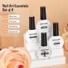 imageJODSONE 3Pcs 10ml Top and Base Coat Nail Glue Gel Set No Wipe for Long Lasting Manicures Nail Glue Gel for Securely Attaching False Nails and Decorations Requires U V Lamp Curing10MLBTPBG