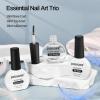 imageJODSONE 3Pcs 10ml Top and Base Coat Nail Glue Gel Set No Wipe for Long Lasting Manicures Nail Glue Gel for Securely Attaching False Nails and Decorations Requires U V Lamp Curing10MLBTP