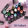 imageJODSONE Art Gel Liner Set 10 Colors Black Red Blue Need U V Lamp Cured with Thin Brush Gift for Girls at Home Salon DesignLB01LB20