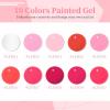imageJODSONE Art Gel Liner Set 10 Colors Black Red Blue Need U V Lamp Cured with Thin Brush Gift for Girls at Home Salon DesignLFH01LFH10