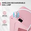 imageJODSONE Gel U V LED Nail Lamp 120W U V Light for Gel Nails with 45 PCS LED Beads Nail Light with Automatic Sensor Suitable for Home and SalonPink