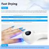 imageJODSONE Mini U V Portable Handheld Nail Lamp Rechargeable Model with LED Display Fast Drying for Home TravelingLight White