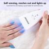 imageJODSONE Mini U V Portable Handheld Nail Lamp Rechargeable Model with LED Display Fast Drying for Home TravelingWhite