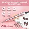imageJODSONE Professional Electric Nail Drill 20000RPM Low Noise Work efficiently with 6 Replacement Drills for Salon and Home UseRose Gold