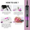 imageJODSONE Professional Nail Drill 45000 RPM Rechargeable Nail File for Nail Gel Removal Low Noise Portable for Home and Salon