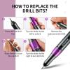 imageJODSONE Professional Nail Drill 45000 RPM Rechargeable Nail File for Nail Gel Removal Low Noise Portable for Home and Salon