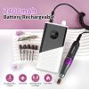 imageJODSONE Professional Nail Drill 45000 RPM Rechargeable Nail File for Nail Gel Removal Low Noise Portable for Home and Salon