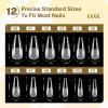 imageJODSONE Short Orbicular Half Matte Pre shaped Soft Gel Tips Fake Nails False Acrylic Clear Full Cover Press on Extension Gel Kit Manicure DIY at Home 240PCS 10SizesLong Straight