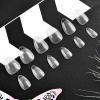 imageJODSONE Short Orbicular Half Matte Pre shaped Soft Gel Tips Fake Nails False Acrylic Clear Full Cover Press on Extension Gel Kit Manicure DIY at Home 240PCS 10SizesShort Obese Almond