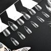 imageJODSONE Short Orbicular Half Matte Pre shaped Soft Gel Tips Fake Nails False Acrylic Clear Full Cover Press on Extension Gel Kit Manicure DIY at Home 240PCS 10SizesLong Almond