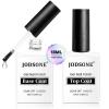 imageJODSONE 2 Bottles 18ml Top Coat Base Coat Gel Polish Set Compatible for Nail Salon Bright Surface Girl Gift and At Home DIY Need U V Lamp CuringBase top coat